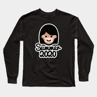 Summer 2020 face mask sun tan vacation corona girl facemask Long Sleeve T-Shirt